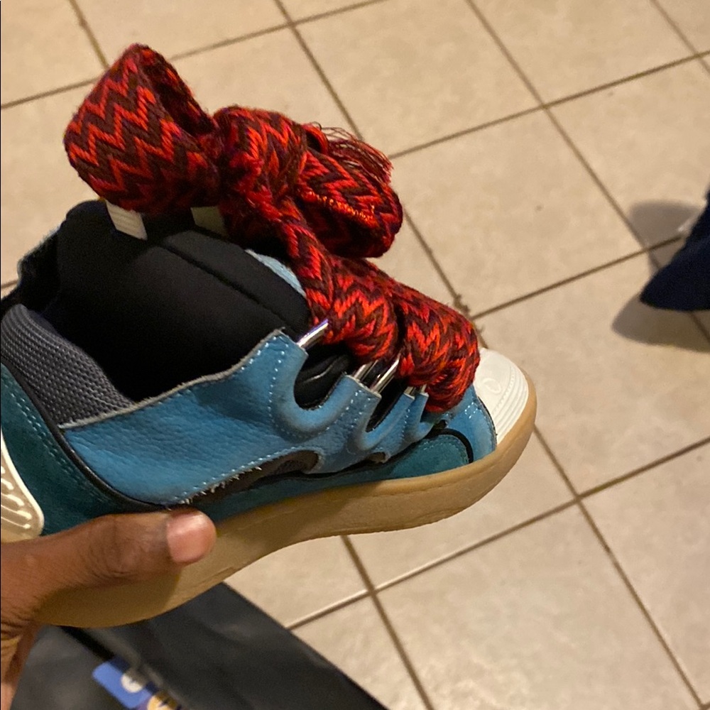 Kids Blue and Red Sneakers